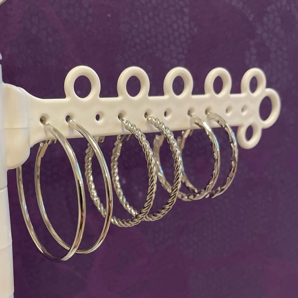 Claires Sensitive Solutions Silver Toned Hoops--NWOT!